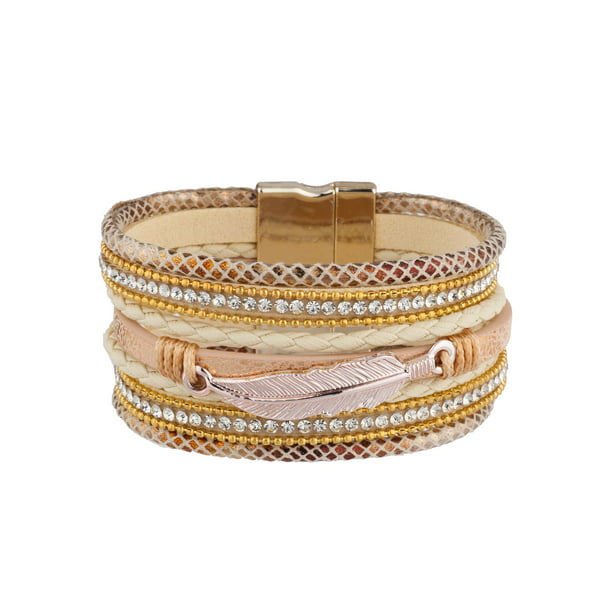 7pcs/Set Vintage Women Crystal Shell Moon Bangle Bracelet Gold Fashion Jewelry 